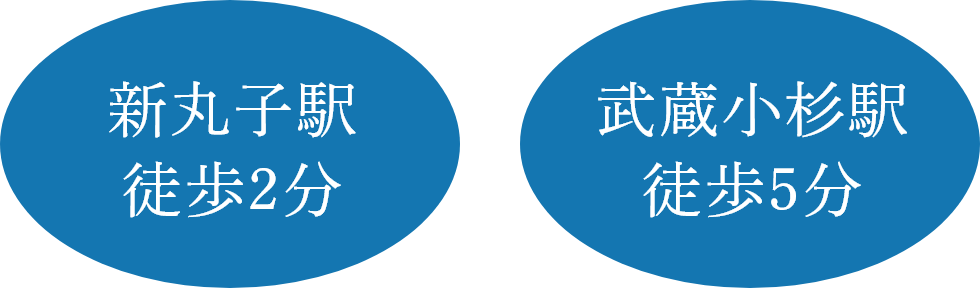 新丸子駅徒歩2分 武蔵小杉駅徒歩5分